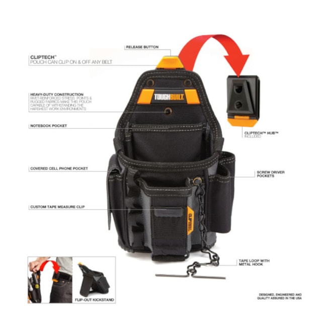Bolsa Coldre para Ferramentas com Cliptech Pequena TB-CT-34 TOUGHBUILT-19405ab5-84ce-408b-a9fd-013145e109af