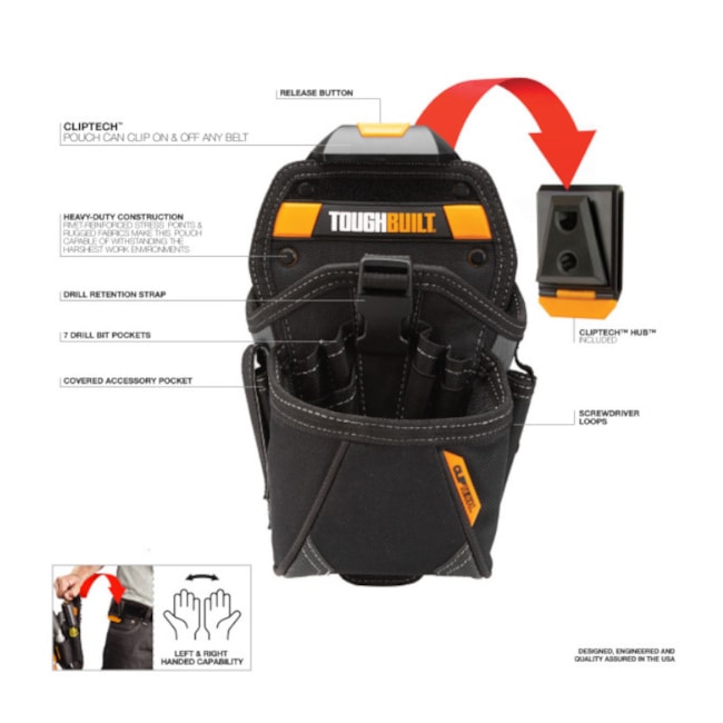 Bolsa Coldre para Furadeiras e Brocas com Cliptech TB-CT-20-LX TOUGHBUILT-b9406819-d0b4-445f-8a7d-de159845bb0d