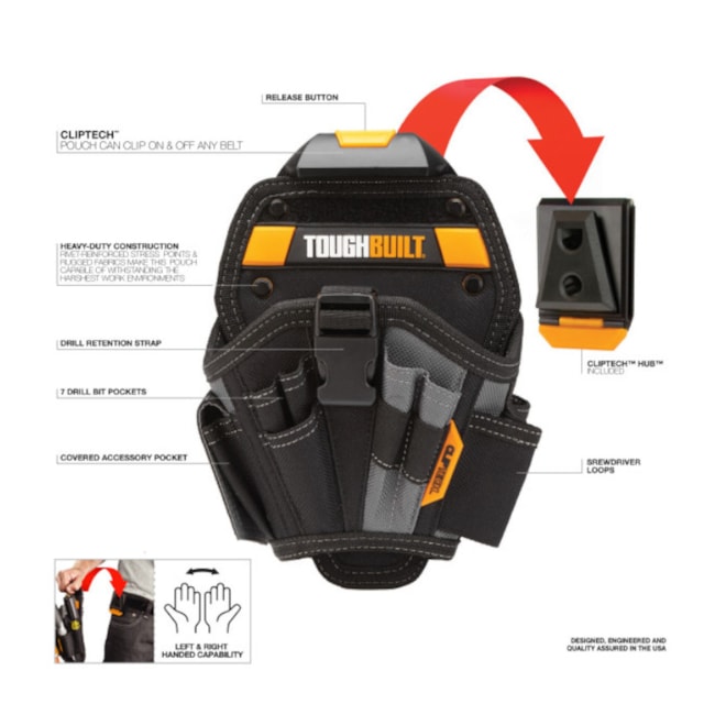 Bolsa para Furadeira 1/2'' com Cliptech TB-CT-20-L TOUGHBUILT-bf335663-449b-43d3-965f-3b4cfe2d5c9d