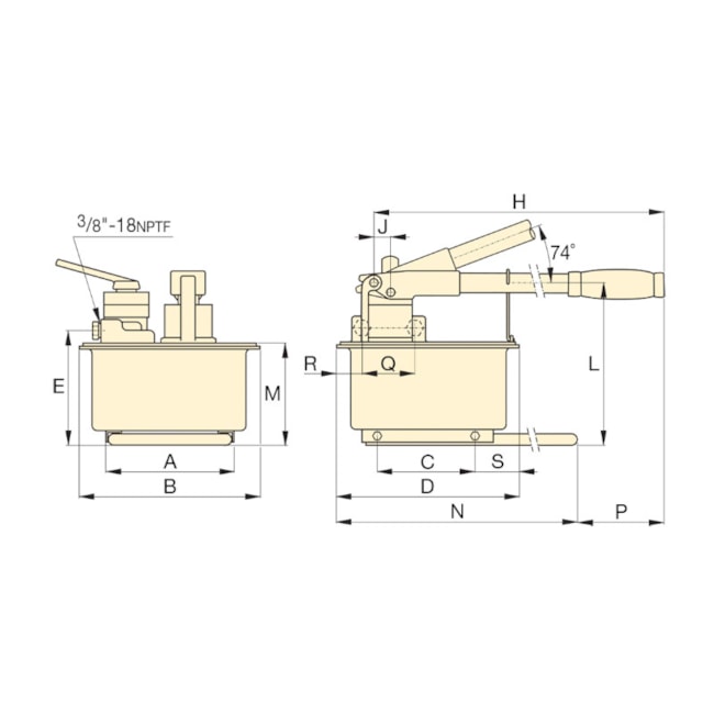 Bomba Hidráulica Manual de Aço com Duas Velocidades 700 Bar 7423 cm3 Óleo Utilizável Simples Ação P462 ENERPAC-9f7bfd06-d595-4bc5-be41-8a795098af0e