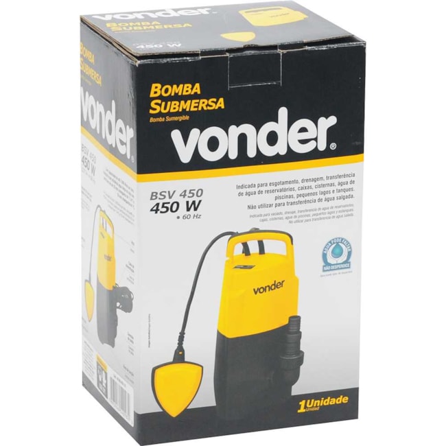 Bomba Submersa 450W 7000L/H Monofásica 6886450 VONDER-0b19a9ee-c7c9-4a32-a74f-8a3a2e7a8e9f