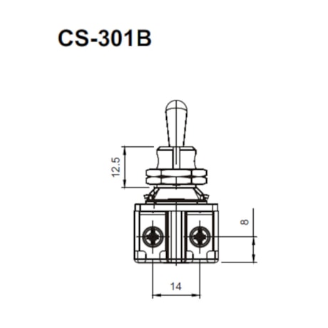 Botão Chave Liga/Desliga com Alavanca Metálica 2P 15A 250V CS-301B S/SS MARGIRIUS-f87eaafa-003f-4b38-a266-142ace8a64e5