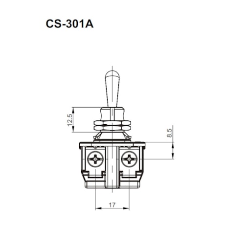 Botão Chave Liga/Desliga com Alavanca Metálica 2P 20A 250V CS-301A S/SS MARGIRIUS-e6e5ca28-ac39-483c-b87b-1da89ecc4cf4