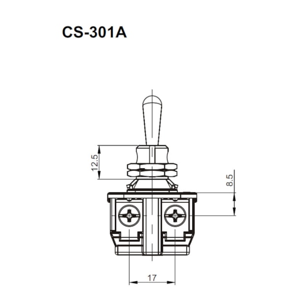 Botão Chave Liga/Desliga com Alavanca Metálica 2P 20A 250V CS-301A S/SS MARGIRIUS-ceea3fd8-0b20-4aab-80d3-7579c5fb88a1