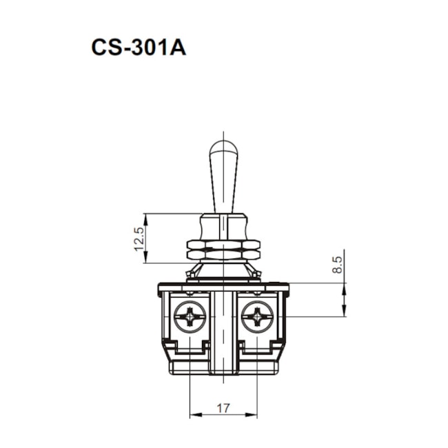 Botão Chave Liga/Desliga com Alavanca Metálica 2P 20A 250V CS-301A S/SS MARGIRIUS-01d4c263-0bd9-427a-aeeb-936d1b515904