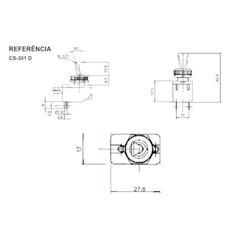 Botão Chave Liga/Desliga com Alavanca Plástica 1P 3A 250V Vermelho CS-301D AEB2FP1 MARGIRIUS-1653a343-f7f5-447b-a387-21ccee448222