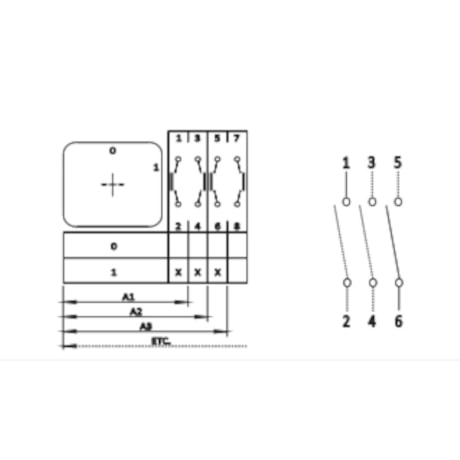 Botão Chave Liga/Desliga Rotativo 60° 3P 40A TA340E STECK-5538002d-2f2b-407b-ac69-d75081f0f181
