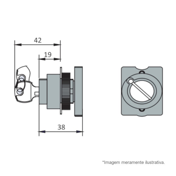 Botão Comutador com Chave D0 Fixa 0-1 Metálica 22,5mm SLCM8D0C STECK-7a899160-2005-405f-9f66-2cfe0a7b025c