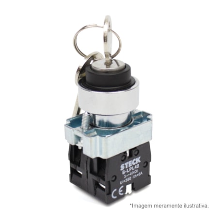 Botão Comutador com Chave D0 Fixa 0-1 Metálica 22,5mm SLCM8D0C STECK-499aef92-b567-409c-b466-36edc2eb904a