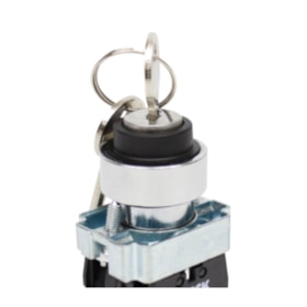Botão Comutador com Chave D0 Fixa 1-0-2 Metálica 22,5mm SLCM8T0C STECK