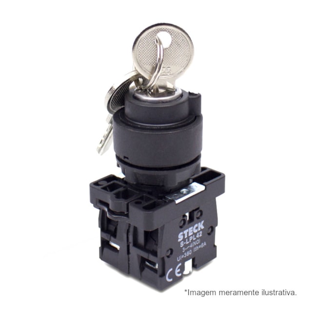 Botão Comutador com Chave D2 Retorno 0-1 Plástica 22,5mm SLCG8D2C STECK-e55843bb-da5c-4378-8051-4d99408b633a