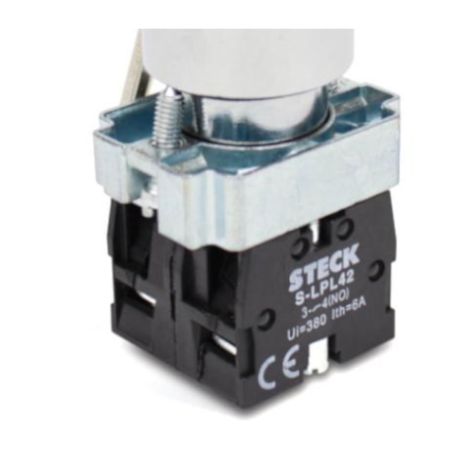 Botão Comutador com Chave T3 Retorno 1-0-2 Metálica 22,5mm SLCM8T3C STECK-43e7cb4a-84ae-4eaa-b471-7c9e78ff36cd