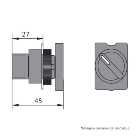 Botão Comutador com Manopla Curta D0 Fixa 0-1 Metálica 22,5mm SLMM8D0 STECK-ac066407-3d29-4e77-951a-2dd090d8c694