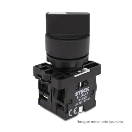 Botão Comutador com Manopla Curta T0 Fixa 1-0-2 Plástica 22,5mm SLMB8T0 STECK-440886df-f7db-464f-b7f5-2a273be95203