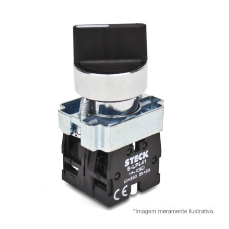 Botão Comutador com Manopla Curta T3 Retorno 1-0-2 Metálica 22,5mm SLMM8T3 STECK-ef8aac37-3fa3-4c06-a4ee-5741c03c2903