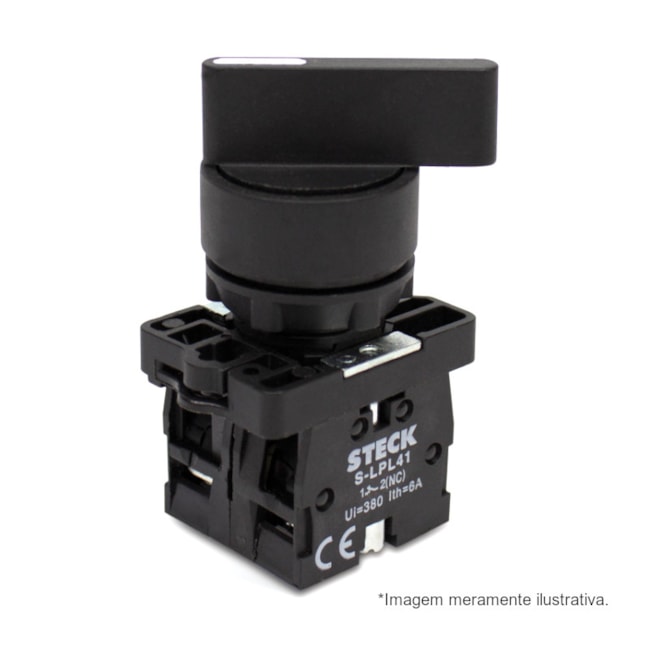 Botão Comutador com Manopla Longa D0 Fixa 0-1 Plástica 22,5mm SLLB8D0 STECK-2a352119-fd1d-4cd2-a03d-7e36d9b95cba