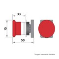 Botão de Impulsão Cogumelo Soco Metálico Vermelho 40mm Encaixe 22,5mm SLMFN1M4 STECK