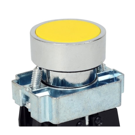 Botão de Impulsão Metálico Amarelo 22,5mm SLMRN3 STECK-40eda5d3-9de2-4085-be4e-a7fe009ecbaf
