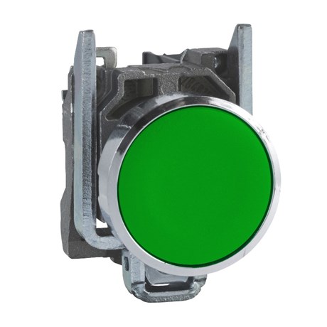 Botão de Impulsão Metálico Verde 22mm 1NA XB4BA31 SCHNEIDER