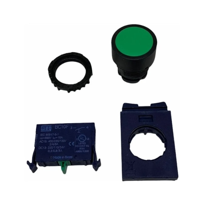 Botão de Impulsão Plástico Verde 1NA 22,5mm BF2100000003VF WEG-6e5835bc-e59d-4ae2-9ac8-7543d2d877aa