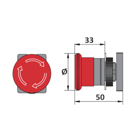 Botão de Retenção Cogumelo Soco Metálico Vermelho 30mm Encaixe 22,5mm SLMFN1R3 STECK-ec29cf13-e852-46d1-ac60-307ab27bd22c