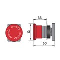 Botão de Retenção Cogumelo Soco Metálico Vermelho 40mm Encaixe 22,5mm SLMFN1R4 STECK