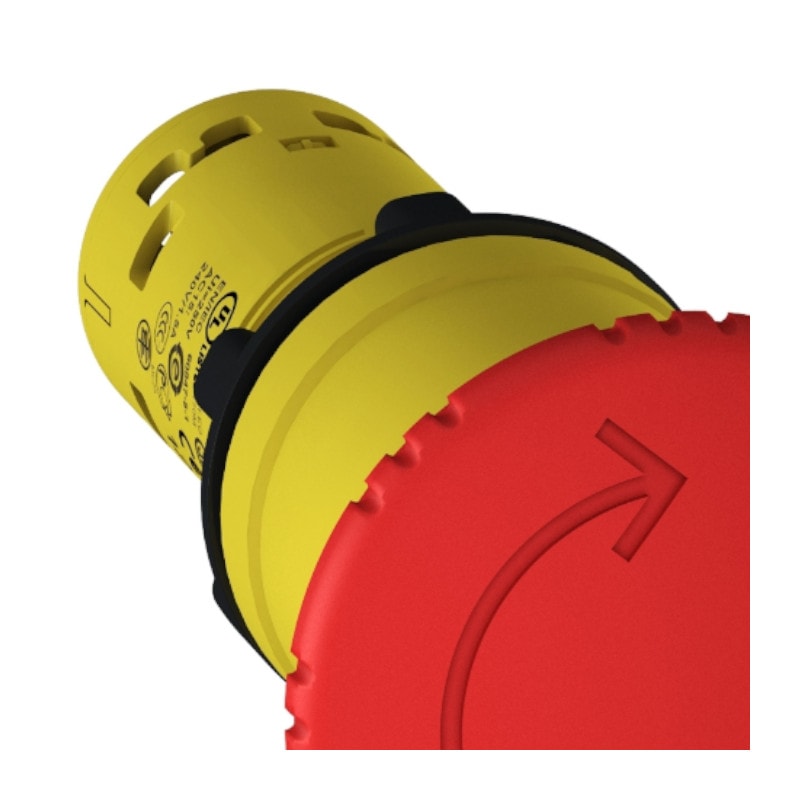 Botão de Retenção Cogumelo Soco Plástico Vermelho 40mm Botão de Retenção Cogumelo Soco Plástico Vermelho 40mm