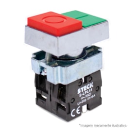 Botão Liga/Desliga Duplo Metálico Faceado 22,5mm SLMDNR STECK