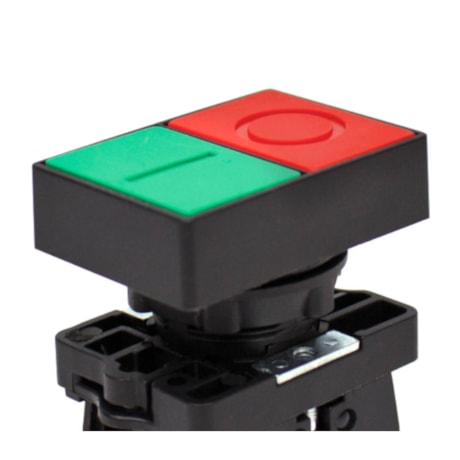 Botão Liga/Desliga Duplo Plástico Faceado 22,5mm SLPDNR STECK-57d98590-b67b-4367-badd-94524f623167