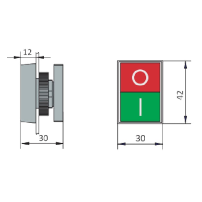 Botão Liga/Desliga Duplo Plástico Saliente 22,5mm SLPDN STECK-8879edd4-b3f6-40e5-99ab-4f08bdfceaac