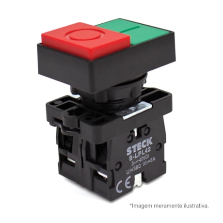 Botão Liga/Desliga Duplo Plástico Saliente 22,5mm SLPDN STECK-7c9a236e-688e-4504-910a-238d370423e2