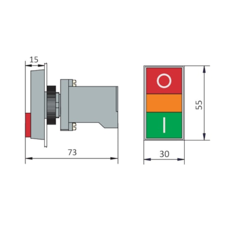 Botão Liga/Desliga Duplo Plástico Saliente Luminoso 22,5mm SLPDL STECK-825810e8-2da3-4d81-9c85-bee7e694790a