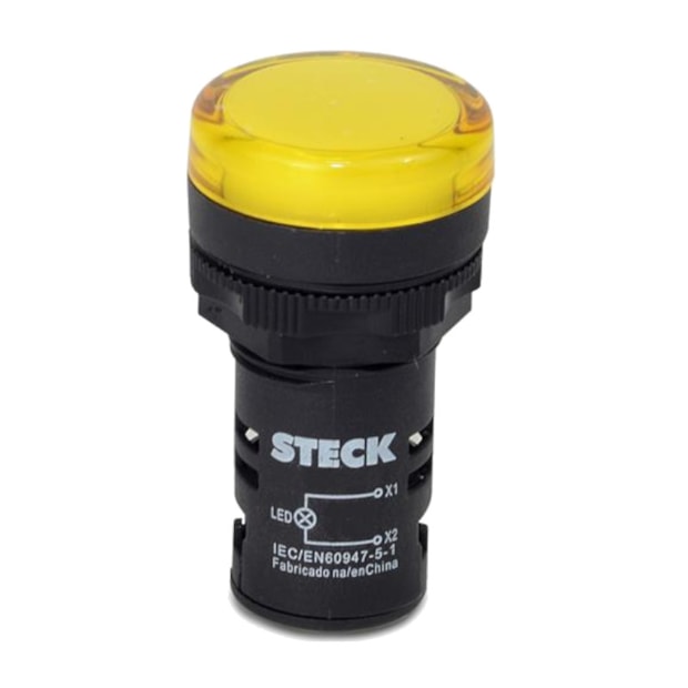 Botão Sinaleiro LED Amarelo 110V SLDS1103 STECK-7b58ccac-75da-4214-a8ad-df625a25657b