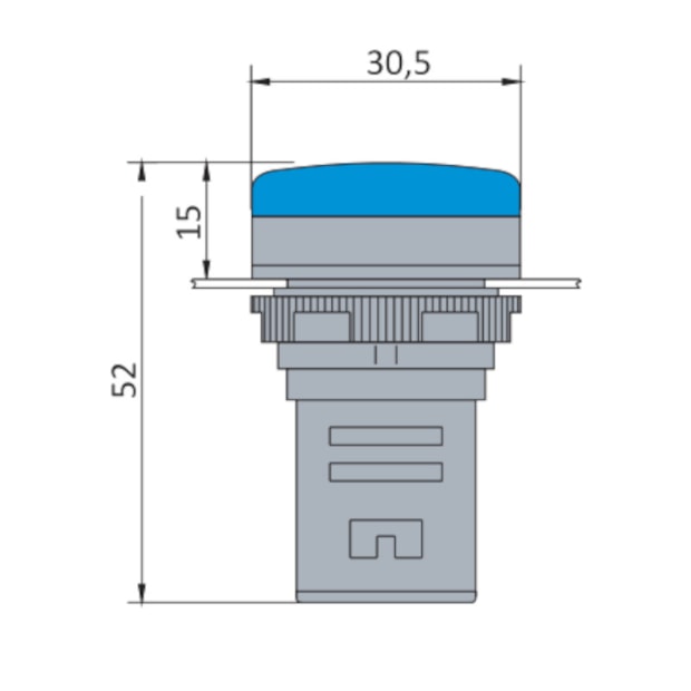 Botão Sinaleiro LED Azul 220V SLDS2204FP STECK-0f7d030e-8983-4118-9c16-b1368d8a12cb