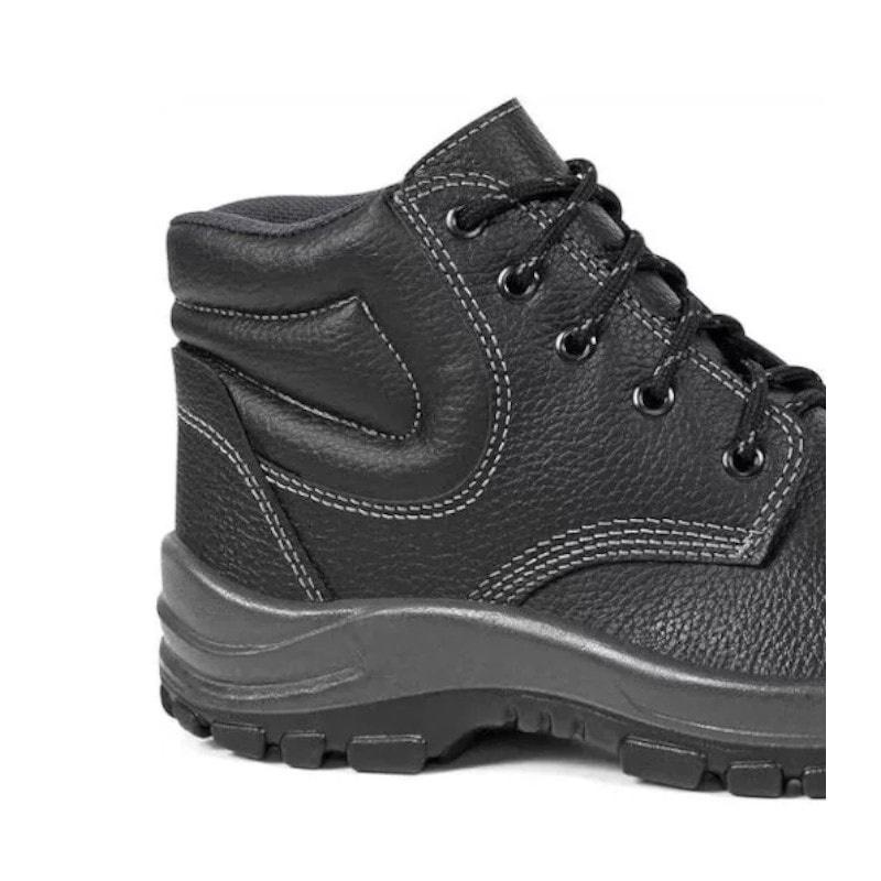 Botina de Segurança Preta PU com Cadarço e Bico de PVC 4045BAAS4400LL BRACOL  | Anhanguera Ferramentas