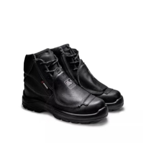 Botina Segurança Preto Poliuretano Amarrar Com Biqueira Composta Couro Bidensidade CA 48582 4031BMMS1662LL BRACOL