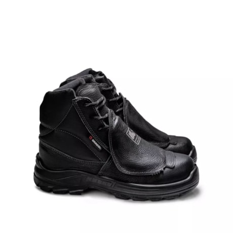 Botina Segurança Preto Poliuretano Amarrar Com Biqueira Composta Couro Bidensidade CA 48582 4031BMMS1662LL BRACOL-554f9bea-f94c-4938-ba0a-cc027ab255de