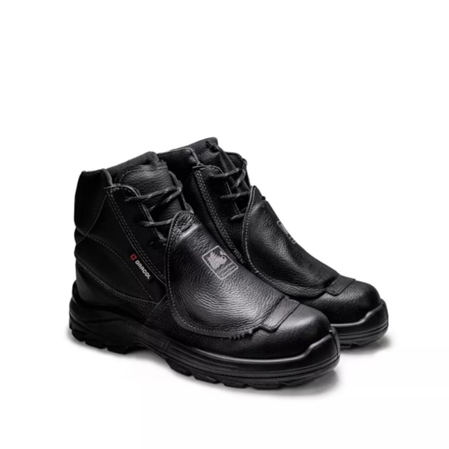 Botina Segurança Preto Poliuretano Amarrar Com Biqueira Composta Couro Bidensidade CA 48582 4031BMMS1662LL BRACOL-04852b21-285b-48fe-b6ab-33ee353ebbf5