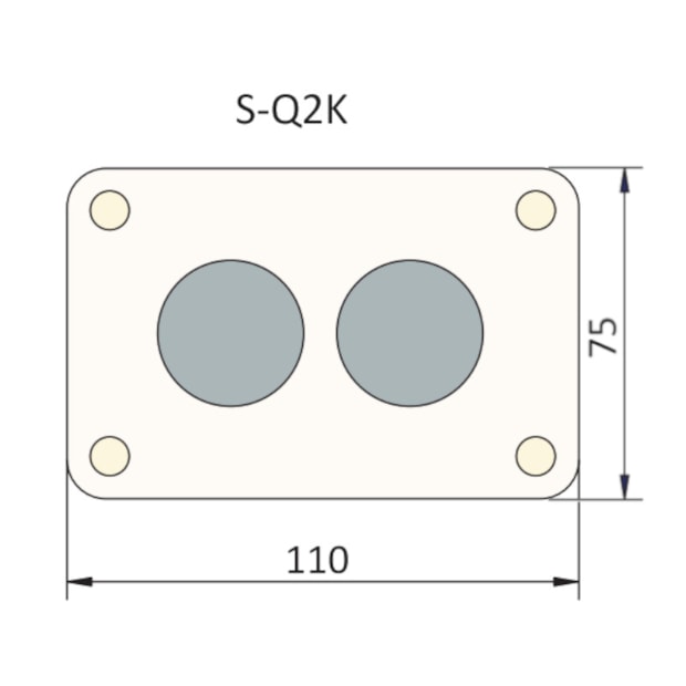 Botoeira de Comando com 2 Furos 22,5mm SQ2K STECK-cea22c65-9c84-4504-a44c-22e61d1c34b6