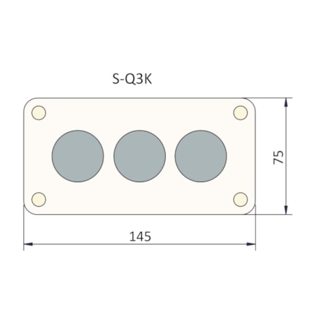 Botoeira de Comando com 3 Furos 22,5mm SQ3K STECK-f419d381-86f4-4768-82eb-abb7871cd95c