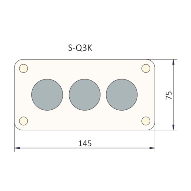 Botoeira de Comando com 3 Furos 22,5mm SQ3K STECK-5315c4c7-b856-42e2-883b-961f45e7c18c