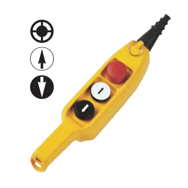 Botoeira Pendente de 2 Operações + 1 Emergência 1NA+1NA Termoplástico P03D2 STECK-315b15ab-0a2d-44aa-8609-25d95220b369