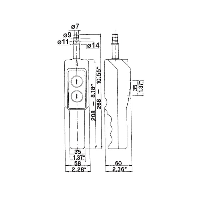 Botoeira Pendente de Comando 1 Velocidade Sobe/Desce 1NA P021 STECK-eb4f07df-dcb3-450f-88d0-5c8406f429df