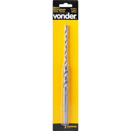 Broca de Aço Rápido 6,4mm X 11mm X 209mm Escalonada para Telha de Fibrocimento 5344064011 VONDER-0ed9dbb4-fca2-4e65-afad-c0b6ebe3a11d