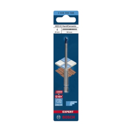 Broca Diamantada 4.0mm HEX-9 EXPERT BOSCH