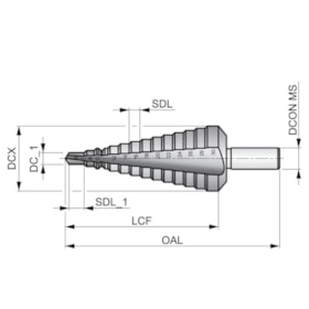 Broca Escalonada HSS 4mm a 20mm G314420 DORMER