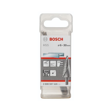 Broca Escalonada HSS 6 à 30mm Aço Rápido para Metal 2608597520 BOSCH