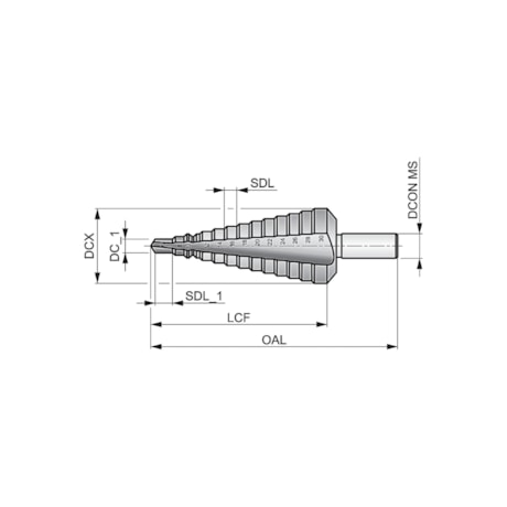 Broca Escalonada HSS 6 a 30mm G314630 DORMER-b4279b49-e264-46aa-a363-4b2ea796e03e