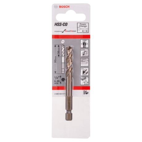 Broca Guia HSS-Co Encaixe 1/4