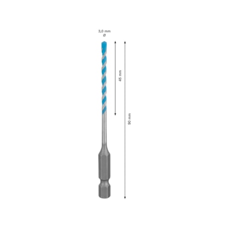 Broca Multimaterial 3,00mm 45X90mm 2608900569 HEX-9 EXPERT MULTICONSTRUTION BOSCH-941b4a76-f22e-43c2-8caf-20d63f64d95f